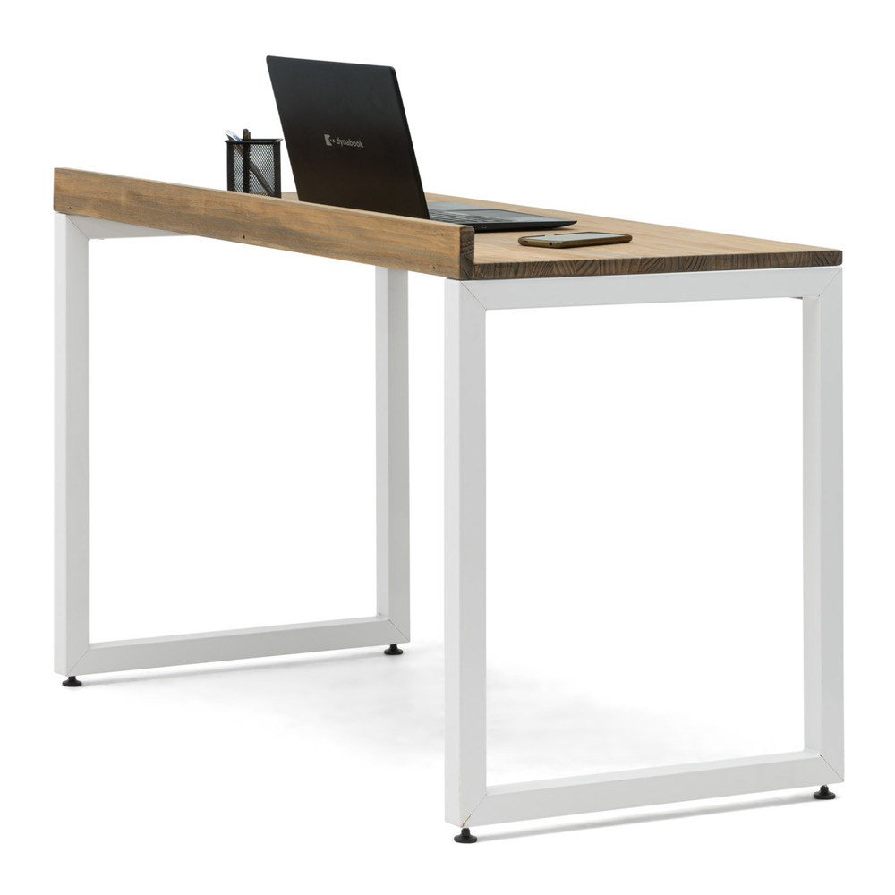 Mesa Despacho Eco-Line Acero Blanco y Madera Pino Envejecido Box Furniture