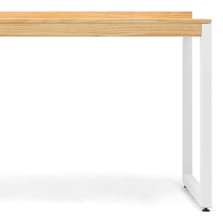 Mesa Despacho Eco-Line Acero Blanco Mate y Madera de Pino Linaza Natural Box Furniture