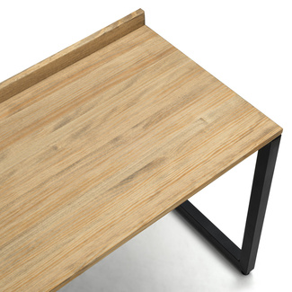 Mesa Despacho Eco-Line Con Bandeja Acero Negro y Madera Envejecida Box Furniture