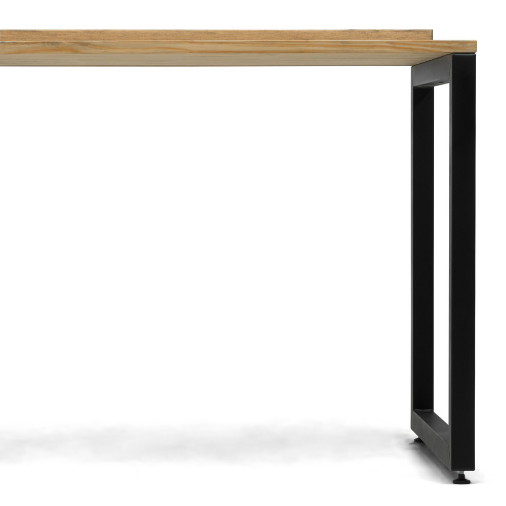 Mesa Despacho Eco-Line Con Bandeja Acero Negro y Madera Envejecida Box Furniture