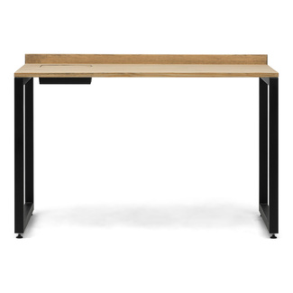 Mesa Despacho Eco-Line Con Bandeja Acero Negro y Madera Envejecida Box Furniture