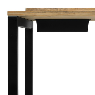 Mesa Despacho Eco-Line Con Bandeja Acero Negro y Madera Envejecida Box Furniture