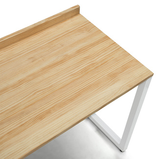 Mesa Despacho Eco-Line Con Bandeja Acero Blanco y Madera Natural Box Furniture