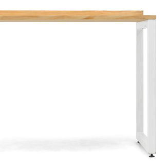 Mesa Despacho Eco-Line Con Bandeja Acero Blanco y Madera Natural Box Furniture