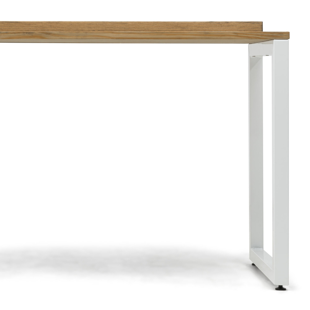 Mesa Despacho Eco-Line Con Bandeja Acero Blanco y Madera Envejecida Box Furniture