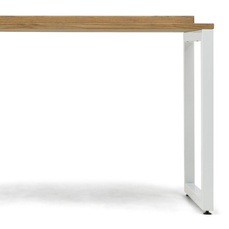 Mesa Despacho Eco-Line Con Bandeja Acero Blanco y Madera Envejecida Box Furniture