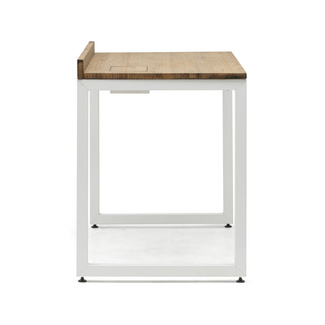 Mesa Despacho Eco-Line Con Bandeja Acero Blanco y Madera Envejecida Box Furniture