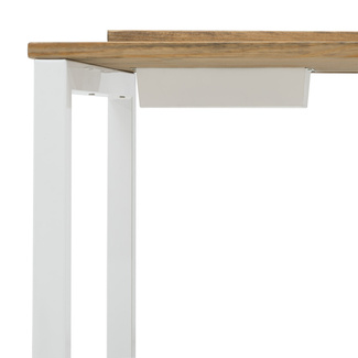 Mesa Despacho Eco-Line Con Bandeja Acero Blanco y Madera Envejecida Box Furniture