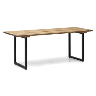Mesa Listones Exeter Eco-Line de Acero Negro y Madera Envejecida Box Furniture