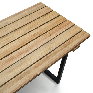 Mesa Listones Exeter Eco-Line de Acero Negro y Madera Envejecida Box Furniture