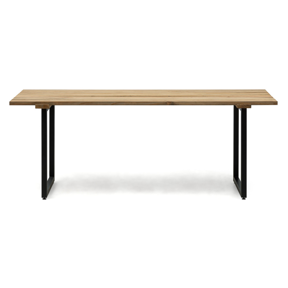 Mesa Listones Exeter Eco-Line de Acero Negro y Madera Envejecida Box Furniture