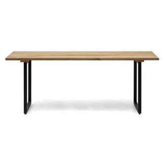 Mesa Listones Exeter Eco-Line de Acero Negro y Madera Envejecida Box Furniture