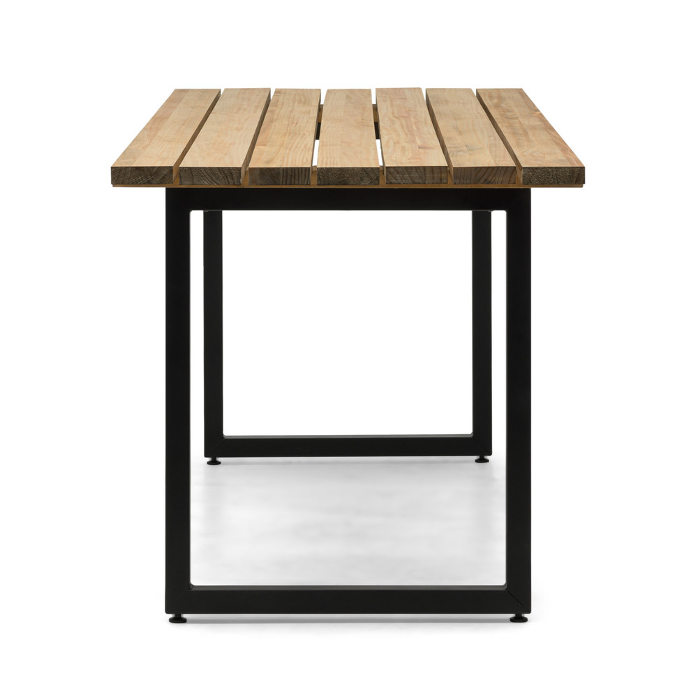 Mesa Listones Exeter Eco-Line de Acero Negro y Madera Envejecida Box Furniture