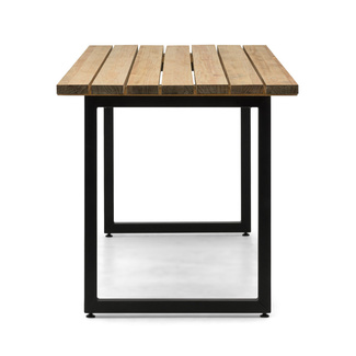 Mesa Listones Exeter Eco-Line de Acero Negro y Madera Envejecida Box Furniture