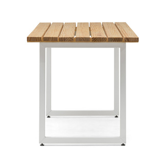 Mesa Listones Exeter Eco-Line de Acero Blanco y Madera Natural Box Furniture