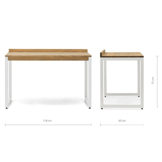 Mesa Despacho Eco-Line Acero Blanco y Madera Pino Envejecido Box Furniture