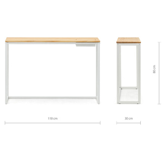 Recibidor Eco-Line Blanco con Bandeja Madera Natural 30x118x80 cm Box Furniture