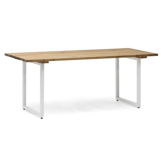 Mesa Listones Exeter Eco-Line de Acero Blanco y Madera Envejecida Box Furniture