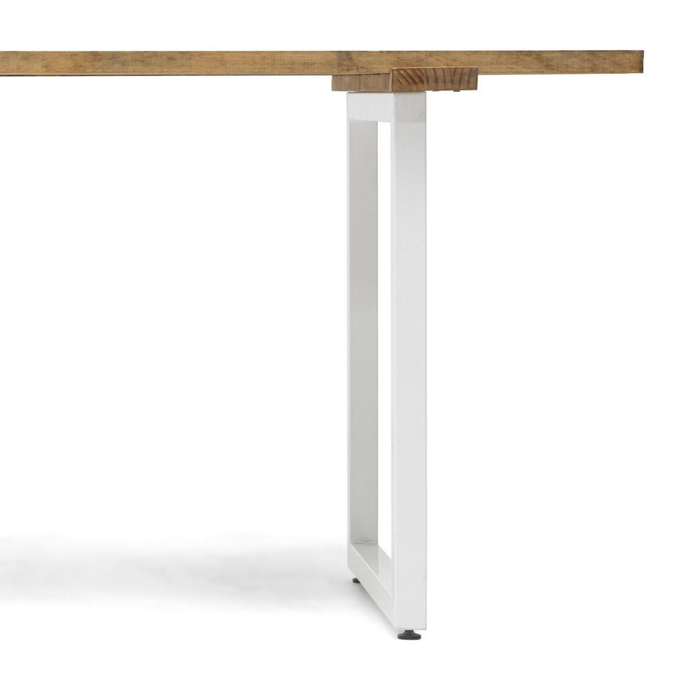 Mesa Listones Exeter Eco-Line de Acero Blanco y Madera Envejecida Box Furniture