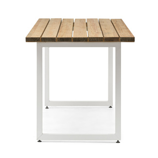 Mesa Listones Exeter Eco-Line de Acero Blanco y Madera Envejecida Box Furniture