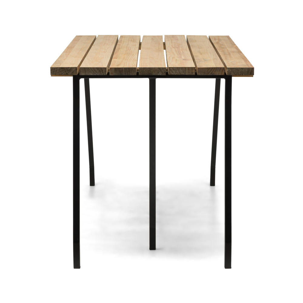 Mesa Listones Exeter Eco-Line Patas Caballete Acero Negro Madera Envejecida Box Furniture