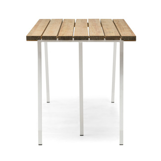 Mesa Listones Exeter Eco-Line Patas Caballete Acero Blanco Madera Envejecida Box Furniture