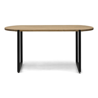 Mesa Comedor Uley Forma Especial Pata Negra y Madera Efecto Vintage Box Furniture