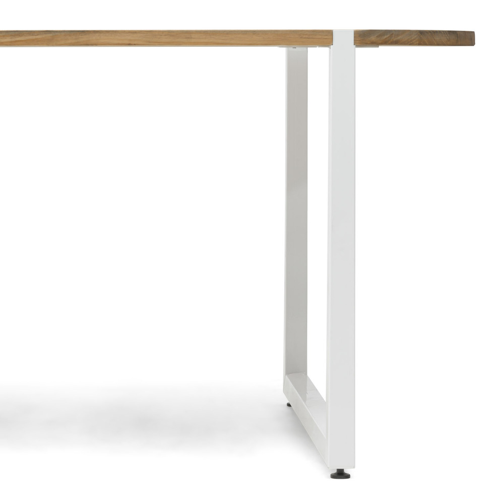 Mesa Comedor Uley Forma Especial Pata Blanca y Madera Efecto Vintage Box Furniture