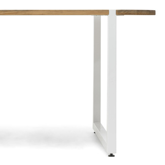 Mesa Comedor Uley Forma Especial Pata Blanca y Madera Efecto Vintage Box Furniture