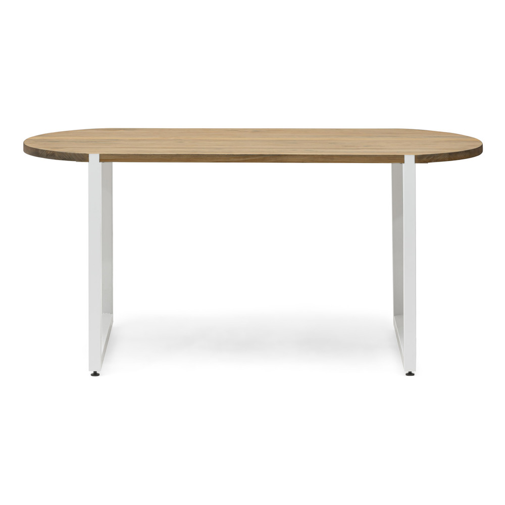Mesa Comedor Uley Forma Especial Pata Blanca y Madera Efecto Vintage Box Furniture