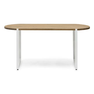 Mesa Comedor Uley Forma Especial Pata Blanca y Madera Efecto Vintage Box Furniture