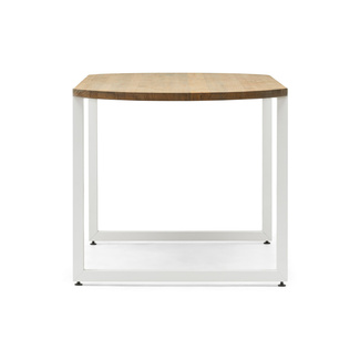Mesa Comedor Uley Forma Especial Pata Blanca y Madera Efecto Vintage Box Furniture