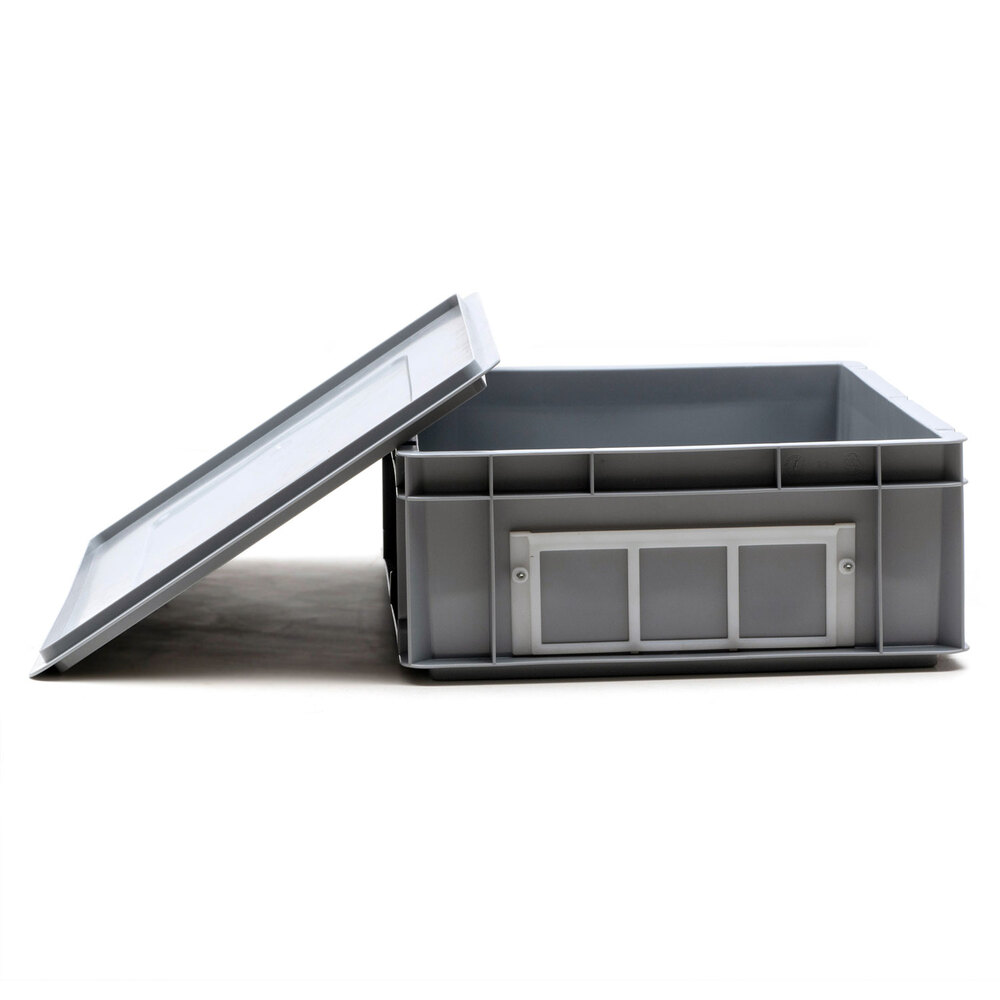 Caja de Plastico Norma Europa Gris Cerrada 40 x 60 x 16,5 cm