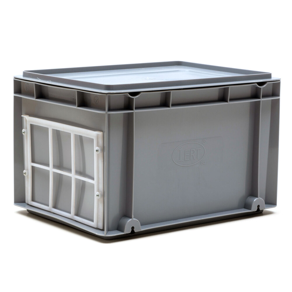 Caja de Plastico Norma Europa Gris Cerrada 30 x 40 x 25 cm  