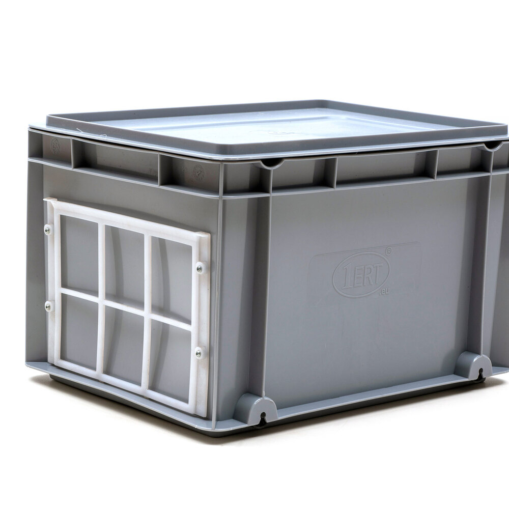 Caja de Plastico Norma Europa Gris Cerrada 30 x 40 x 25 cm  
