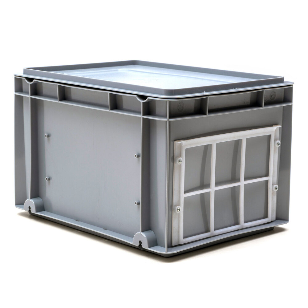 Caja de Plastico Norma Europa Gris Cerrada 30 x 40 x 25 cm  