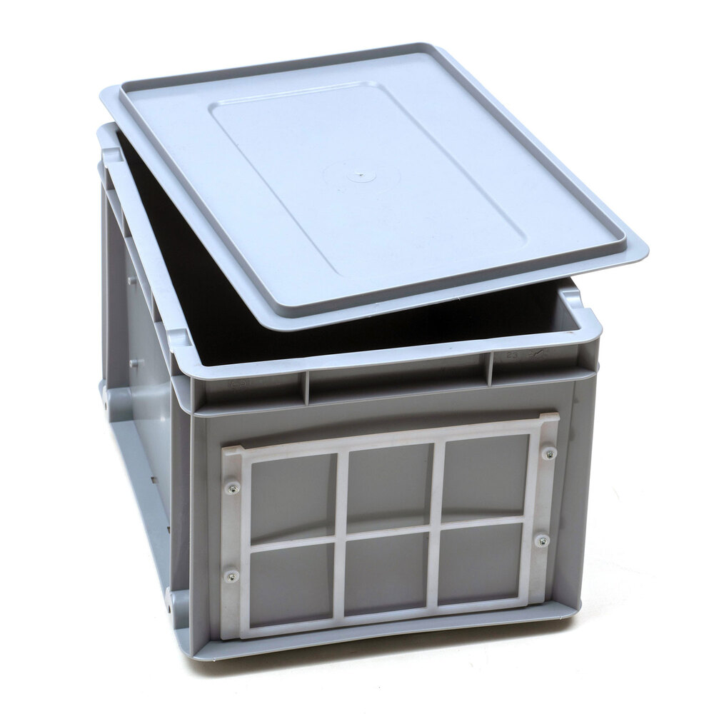 Caja de Plastico Norma Europa Gris Cerrada 30 x 40 x 25 cm  