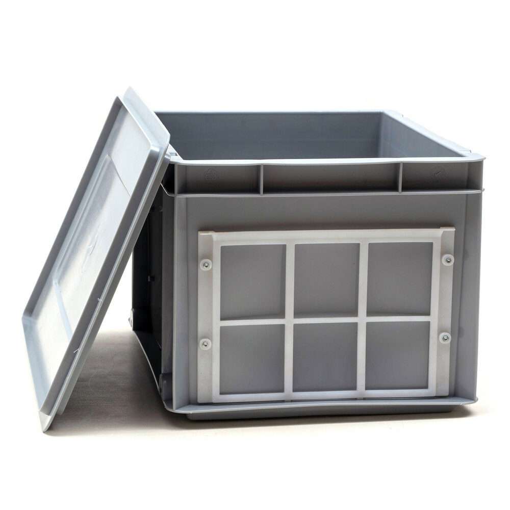 Caja de Plastico Norma Europa Gris Cerrada 30 x 40 x 25 cm  