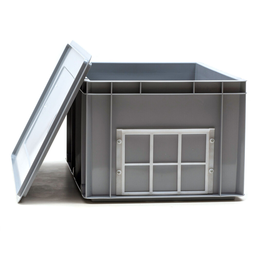 Caja de Plastico Norma Europa Gris Cerrada 40 x 60 x 30 cm