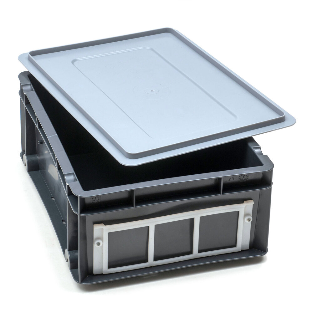 Caja de Plastico Norma Europa Gris Cerrada 30 x 40 x 16,5 cm 