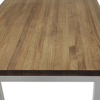 Mesa iCub Strong Blanca 120x80x75cm madera maciza de pino acabado envejecido estilo industrial Box Furniture Outlet
