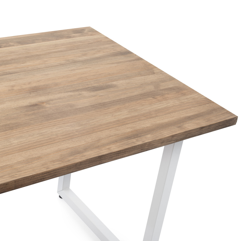 Mesa iCub Strong Blanca 120x80x75cm madera maciza de pino acabado envejecido estilo industrial Box Furniture Outlet