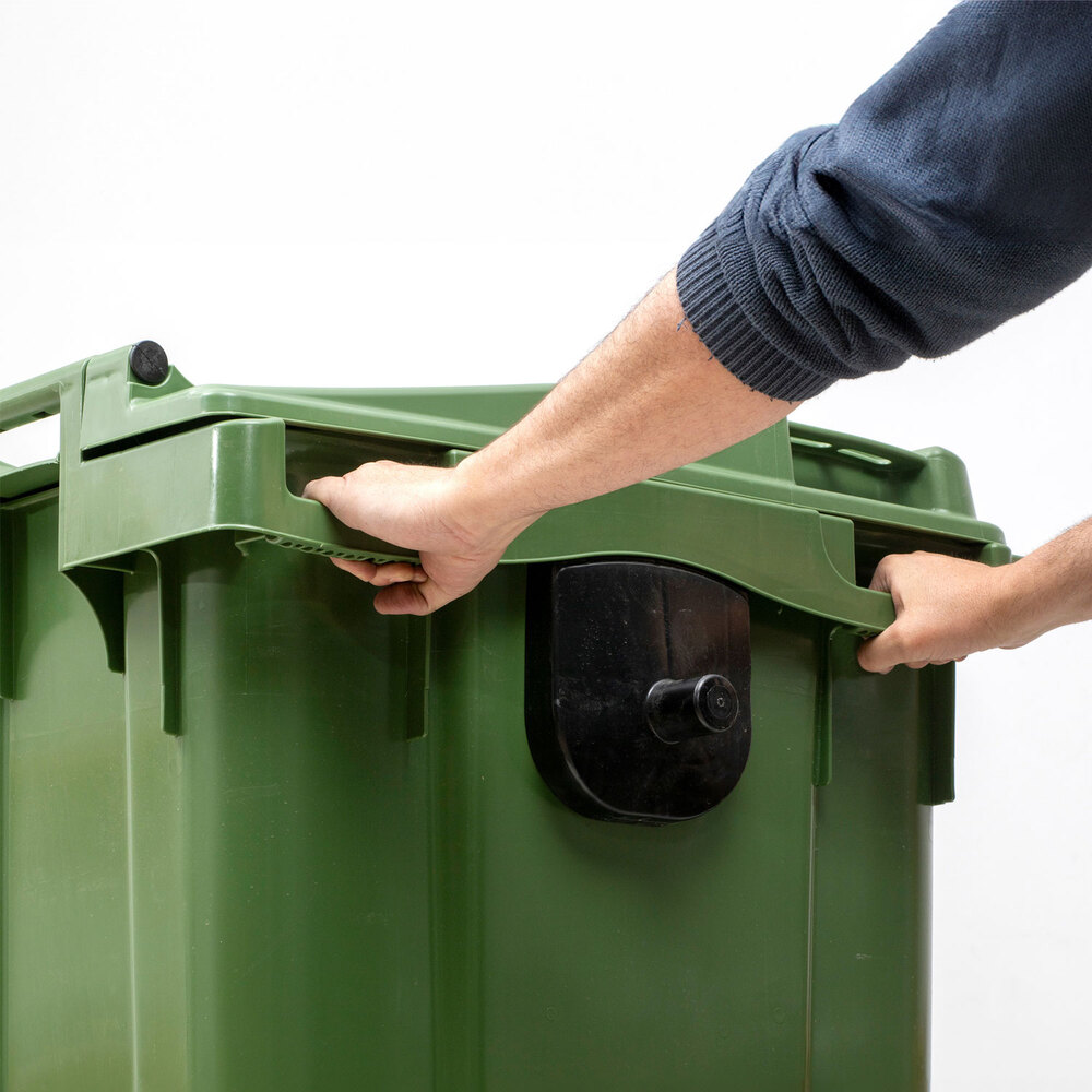 Contenedor Basura 770 litros Carga Trasera 4 Ruedas