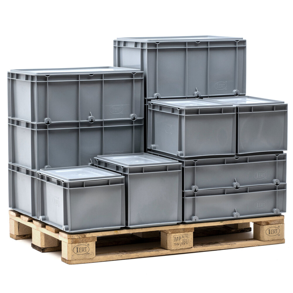 Caja de Plastico Norma Europa Gris Cerrada 30 x 40 x 16,5 cm 