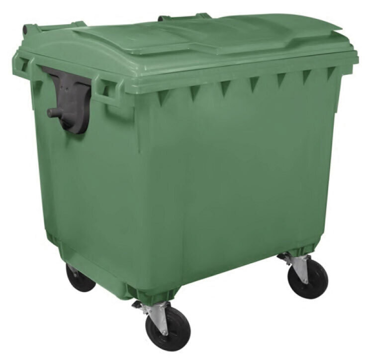 Contenedor Basura Serie Premium 1100 litros Tapa Plana    
