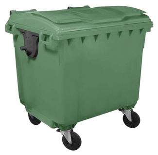 Contenedor Basura Serie Premium 1100 litros Tapa Plana    