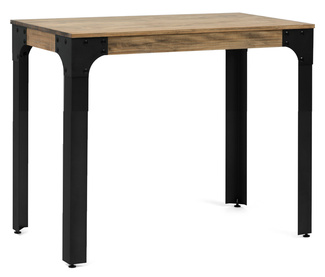 Mesa Boston Cuadrada Bar Madera de Pino Macizo y Acero Estilo Vintage 78 x 78 x 75 cm 