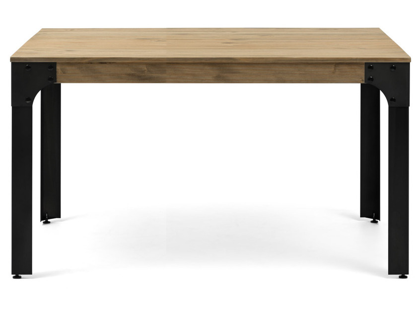 Mesa Boston Cuadrada Bar Madera de Pino Macizo y Acero Estilo Vintage 78 x 78 x 75 cm 