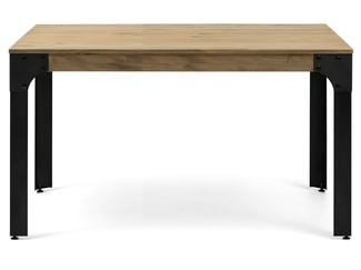 Mesa Boston Cuadrada Bar Madera de Pino Macizo y Acero Estilo Vintage 78 x 78 x 75 cm 