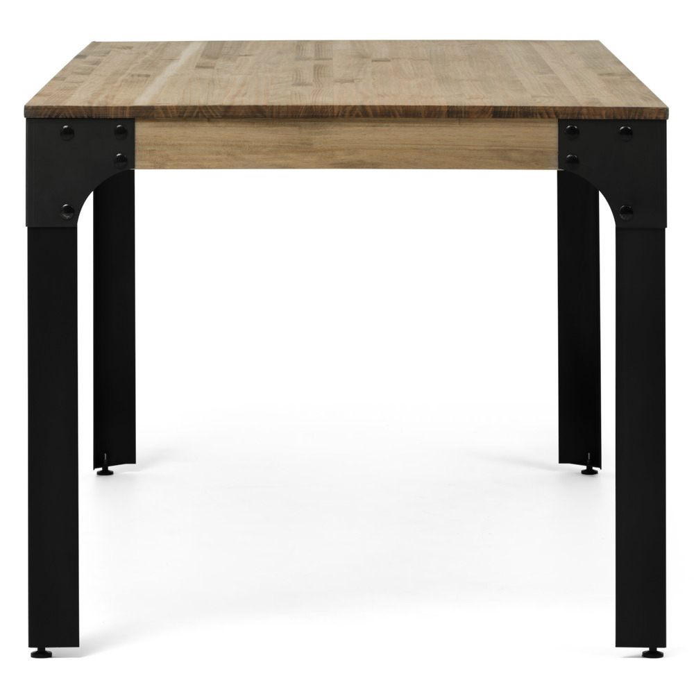 Mesa Boston de Madera Maciza y Acero Estilo Vintage 59,5 x 180 x 75 cm